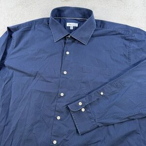 Peter Millar Shirt Mens 2XL Navy Geometric Long Sleeve Button Up Stretch Active